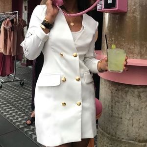 Embroidered blazer dress